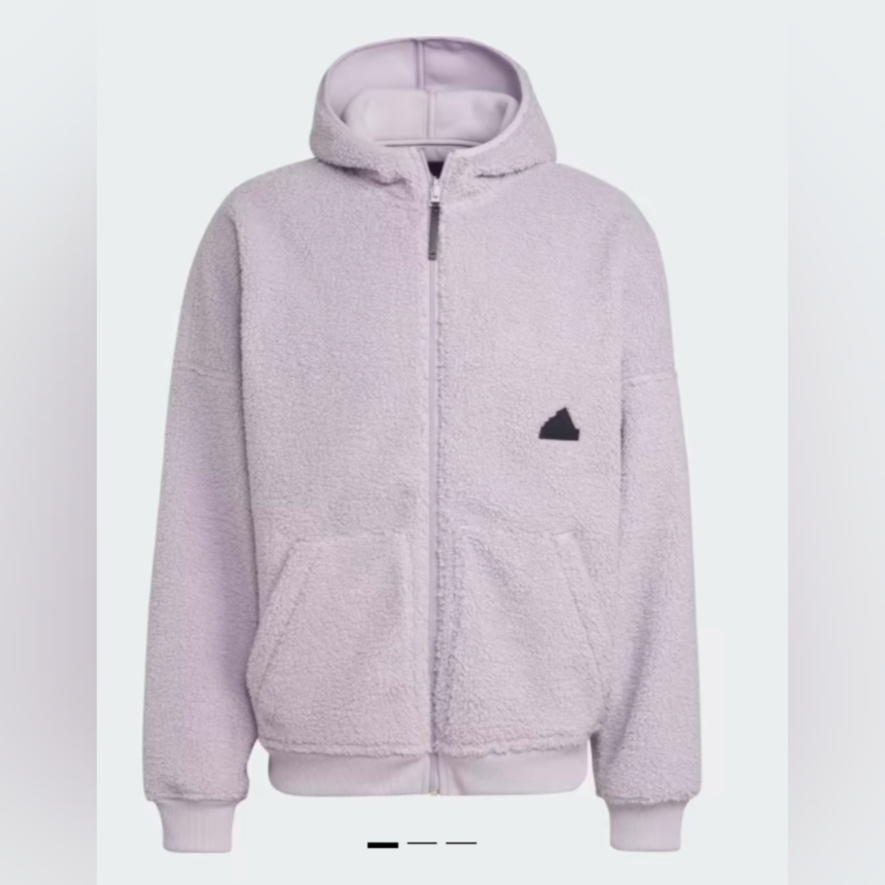 BNWT Unisex Adidas Reversible Shearling and Fleece Hoodie - Size L